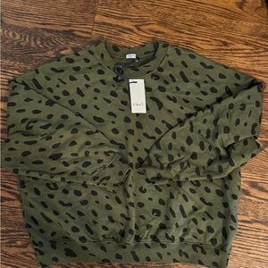 Clare V Green and Black Spotted Sweatshirt